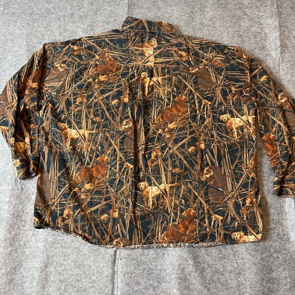 Magellan Camouflage Labrador Dogs Long sleeve button up hunting shirt Size 3XL - Picture 8 of 11